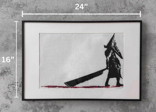 Pyramid head embroidery 16x24"